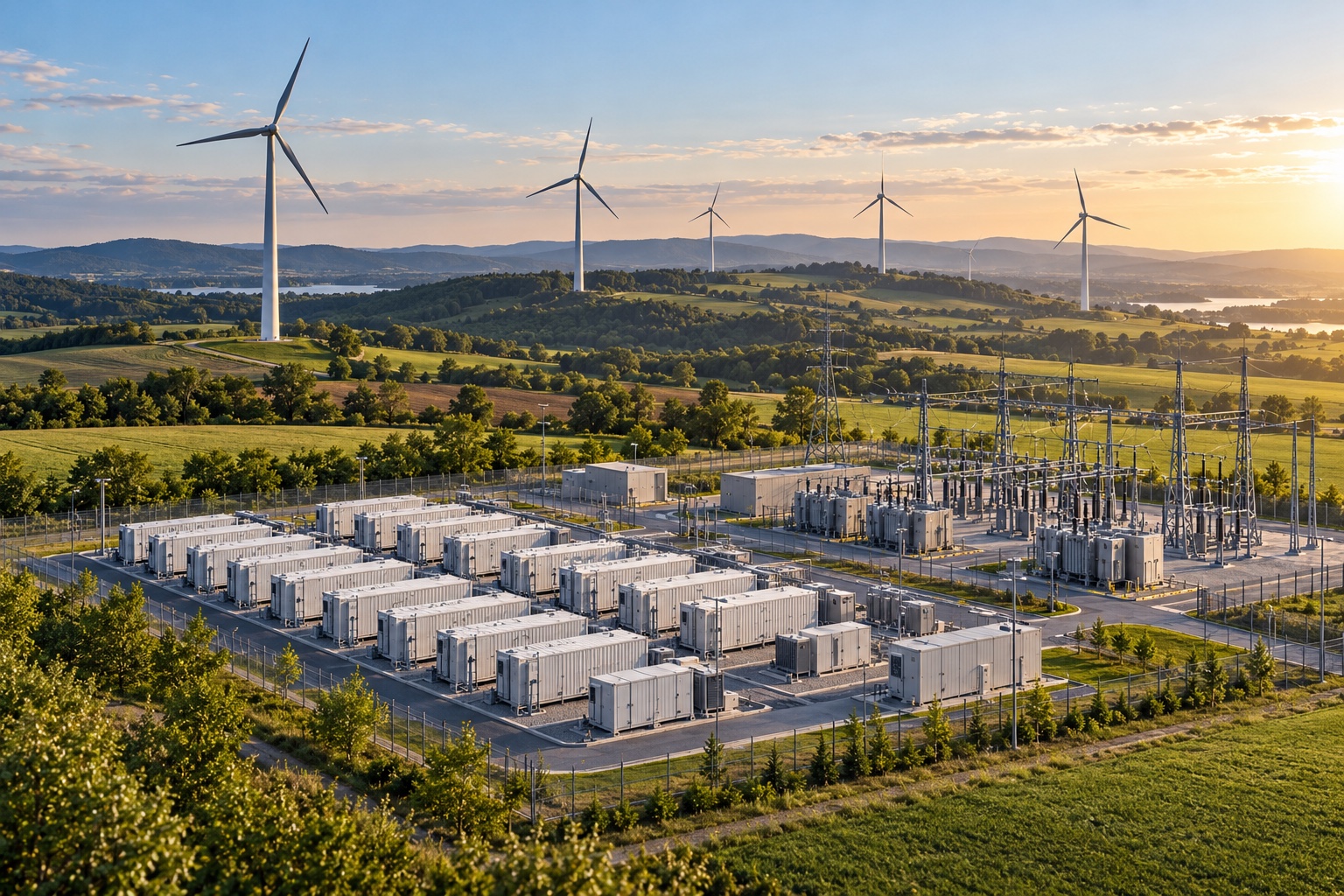 Battery energy storage system integrated with a wind farm